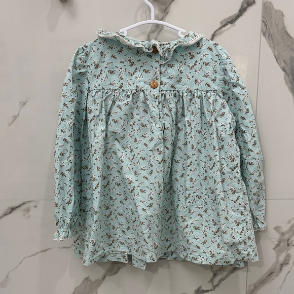 Shrimp & Grits Serendipity Girls Floral Ruffle Smocked Long Sleeve Top - Picture 6 of 6